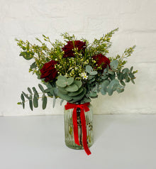  Red Rose & Eucalyptus | Vase Arrangement | Valentines Flowers