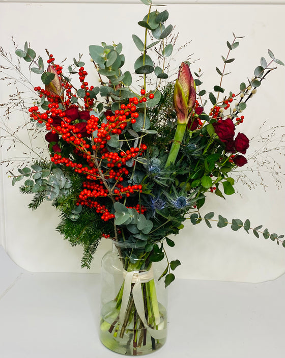 Christmas Vase Arrangement | Fresh Flowers | Florist Choice