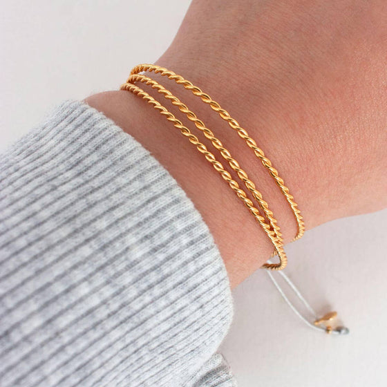 Gold Luna Twist Bracelets Dark Grey