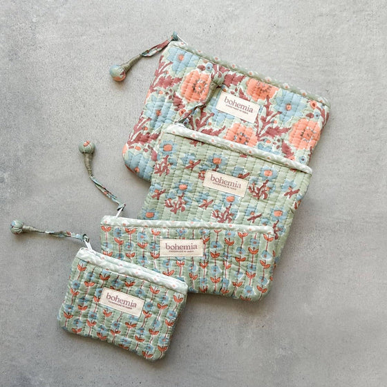 Posie Zip Pouch, Duck Egg