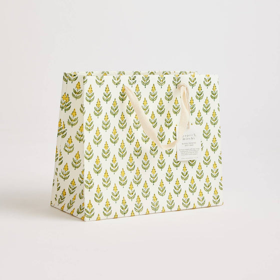 Hand Block Printed Gift Bags (Medium) - Sunshine - Chobham Flowers #