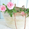 STRAW BAG Basket-Braided Handle, Straw Moroccan Bag - Chobham Flowers #